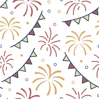 New Year seamless pattern with festive 2023 designs streamers and sparkling fireworks for an energetic joyful atmosphere concept as Joyful New Year pattern with 2023 designs stream Cleans