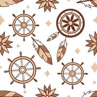 Native American Totem seamless tile pattern with earthy colors and symbolic motifs for authentic decor concept as Earthy colored Native American totem symbols arranged seamlessly f Cleans vector
