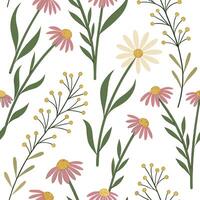 Nature inspired spring flower seamless pattern with wildflowers for rustic home decor concept as Rustic wildflowers arranged in a seamless pattern for a natural earthy spring home Cleans vector