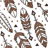 Native American feather and arrow seamless tile pattern with earthy tones and traditional symbols concept as Earthy tones showcase Native American feathers and arrows in seamless t Cleans vector