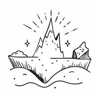Mountain Range and Sunburst concept as A half tone mountain range with a sunburst on the horizon set against a whimsical background offering ample space for text or graphics symbol Cleans vector