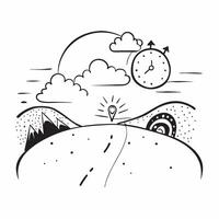 Morning Rush and Evening Calm concept as A view of morning rush and evening calm set against a whimsical background offering ample space for text or graphics symbolizing the balanc Cleans vector