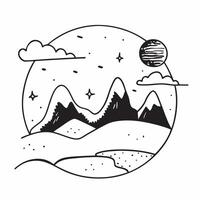 Morning and Night Hills concept as A timelapse view of hills in the morning and at night set against a whimsical background offering ample space for text or graphics symbolizing th Cleans vector