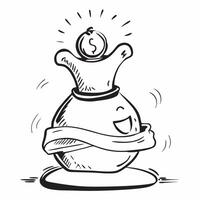 Money bag icon with copy space on a white background concept as A image of a money bag icon with generous copy space on a white background ideal for financial and wealth the Cleans Set 2 vector