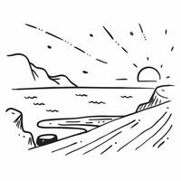 Morning and Evening Coastline concept as A timelapse view of the coastline in the morning and evening set against a dreamy background offering ample space for text or graphics symb Cleans vector