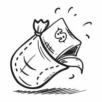 Money bag icon with copy space on a white background concept as A image of a money bag icon with generous copy space on a white background ideal for financial and wealth the Cleans Set 4 vector
