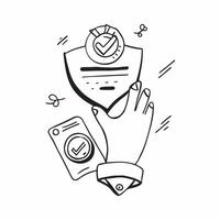 Modern safety icon with copy space for business presentations concept as A modern safety icon design with generous copy space perfect for enhancing business presentations and slide Cleans vector