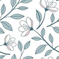 Minimalistic spring floral seamless pattern with soft lines and subtle hues for modern spring designs concept as Modern minimalistic floral pattern featuring soft lines and subtle Cleans vector
