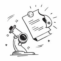 Microscope with Certificate and ISO Seal concept as A microscope with a certificate and an ISO seal set against a dreamy background offering ample space for text or graphics symbol Cleans vector