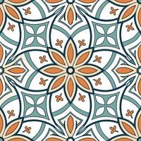 Middle Eastern arabesque and mosaic patterns seamless tile pattern with vibrant colors concept as Vibrant colors highlight Middle Eastern arabesque and mosaic patterns in seamless Cleans vector