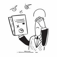 Manager with project failure report concept as A managers profile blended with a project failure report symbolizing the disappointment of a failed project Ideal for business and c Cleans vector