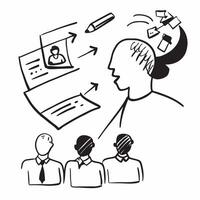Manager with project management training concept as A managers profile blended with project management training activities symbolizing organization and leadership in managing proje Cleans vector
