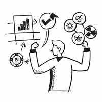 Manager with cross functional training concept as A managers profile blended with cross functional training activities symbolizing versatility and collaboration in training Perfec Cleans vector