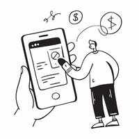 Man Using Mobile Banking for Savings concept as A man using a mobile banking app on his smartphone to manage savings with a blank background offering space for additional text or d Cleans vector