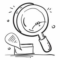 Magnifying glass icon with copy space on a blue background concept as A image of a magnifying glass icon with generous copy space on a blue background ideal for business res Cleans vector
