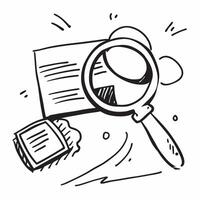 Magnifying glass icon with copy space on a blue background concept as A image of a magnifying glass icon with generous copy space on a blue background ideal for business res Cleans Set 2 vector