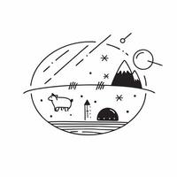 Livestock and Sideways Line concept as Livestock symbols and a sideways line on a dreamy background offering ample space for text or graphics symbolizing steady livestock commodity Cleans vector