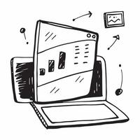 Laptop with Financial Dashboard concept as A laptop displaying a financial dashboard with space for text in Photo Stock Concept Cleans vector