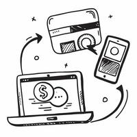 Laptop and Phone with Currency Exchange App concept as Laptop and phone displaying a currency exchange app with ample copy space in Photo Stock Concept Cleans vector