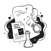 Laboratory Equipment with Certificate and Seal concept as A laboratory setup with equipment a certificate and a seal set against a whimsical background offering ample space for tex Cleans vector