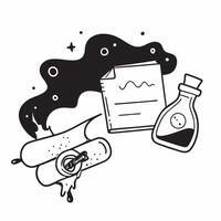Lab Chemicals with Certificate and Seal concept as Lab chemicals with a certificate and a seal set against a dreamy background offering ample space for text or graphics symbolizing Cleans vector