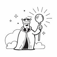 King with Scepter and Throne concept as An image of a king with a scepter and throne set against a dreamy background offering ample space for text or graphics symbolizing royal aut Cleans vector