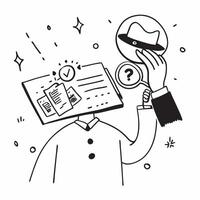 Journalist with Computer and Truth Verification concept as An image of a journalist with a computer and truth verification set against a dreamy background offering ample space for Cleans Set 2 vector