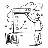 IT Manager with Server and Growth Chart concept as An IT manager reviewing a server and analyzing a growth chart set against a dreamy background offering ample space for text or gr Cleans vector