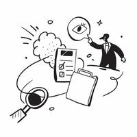 Investigator with File and Truth Verification Icon concept as An image of an investigator with a file and truth verification icon set against a whimsical background offering ample Cleans vector