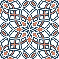 Intricate Islamic geometric patterns and arabesques seamless tile pattern with vibrant colors concept as Vibrant colors highlight intricate Islamic geometric patterns intertwined w Cleans vector