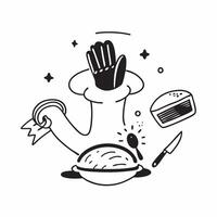 Individual with a pie and baking utensils overlay symbolizing Thanksgiving baking with copy space concept as An individual blended with a pie and baking utensils representing the Cleans vector
