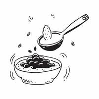 Individual with a cranberry sauce and serving spoon overlay symbolizing Thanksgiving sides with copy space concept as An individual blended with cranberry sauce and a serving spoo Cleans vector