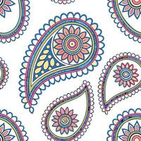 Indian paisleys and mandalas seamless tile pattern with vibrant colors and intricate details for cultural decor concept as Vibrant paisleys and intricate mandalas arranged seamless Cleans vector