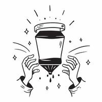 Human hands releasing a lantern into the night sky with copy space concept as Human hands releasing a lantern into the night sky symbolizing hope freedom and dreams with ample bla Cleans vector