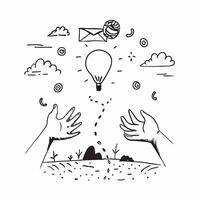 Human hands releasing a balloon into the sky with open field with copy space concept as Human hands releasing a balloon into the sky over an open field symbolizing freedom joy and Cleans vector