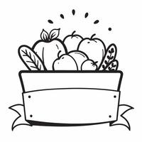 Fall harvest basket with pumpkins and squash with copy space concept as A basket filled with pumpkins and squash symbolizing the fall harvest for Thanksgiving with plenty of blank Cleans vector