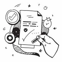 Fact Checker with Document and Truth Badge concept as An image of a fact checker with a document and truth badge set against a whimsical background offering ample space for text or Cleans vector