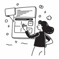 Facilitator with Discussion Board and Data concept as An image of a facilitator with a discussion board and data set against a dreamy background offering ample space for text or gr Cleans vector