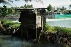 Indonesian Simple Conventional Toilets in the Past That Drained Directly into Ponds or Rivers photo