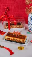 Valentines Hampers with Red Chinese Ornaments Background photo