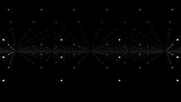 minimalist grid with dots in cyberspace in parallax motion, black and white background video