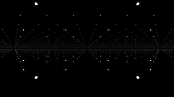 minimalist grid with dots in cyberspace in parallax motion video