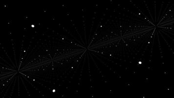 travel through nanoparticles at subatomic level, travel through organized structure of cells, minimalist 3d abstract space with white dots, nanoparticles in the quantum realm video