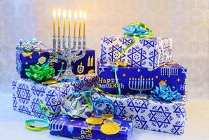 A still life composed of elements of the Jewish Chanukah Hanukkah festival. photo