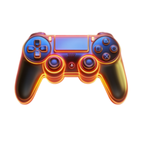Neon Light-Powered Game Controller Isolated on Transparent Surface png