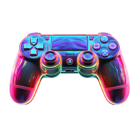 Game Controller with Neon Lights on a Transparent Background png