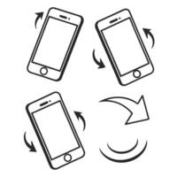 Four different types of mobile phones with arrows pointing to them vector