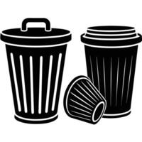 Trash can and garbage can icon vector