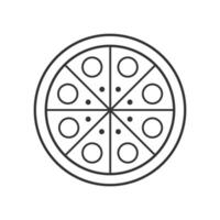 illustration Modern pizza icon. Entire pizza icon in linear style design targets. vector