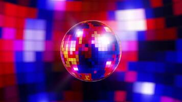 Dynamic Disco Ball Animation with Colorful Background. Looped animation video